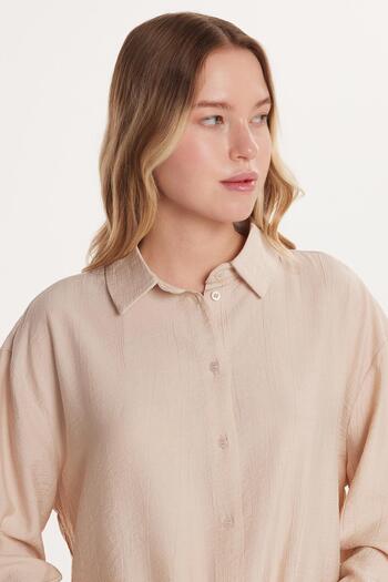 Tudors Women's Regular Fit Long Sleeve Stone Shirt with Back Tie Detail