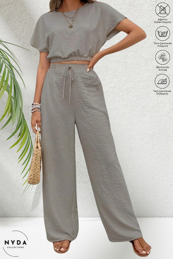 Nyda Collections Women's Bürümcük Crop Pants Set