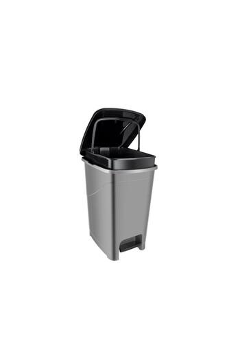 Omnipazar Srl-3029 Slim Pedal Plastic Trash Can with Inner Bucket 25 Lt