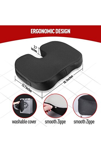 SKY TOUCH SKY-TOUCH Seat Cushion Pillow - Memory Foam Office Chair Cushion - Seat Cushion for Wheelchair, Gami