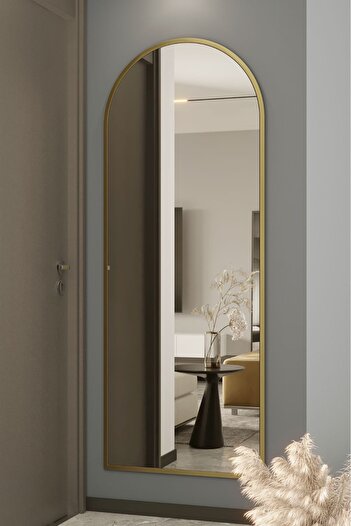 Marsah Home Oglinda De Perete Semiovala 180x70 Cm Auriu