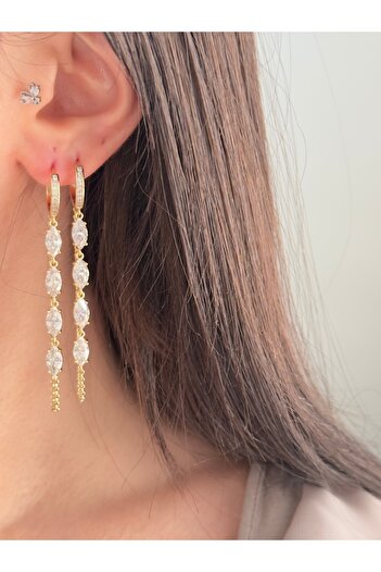 Opia JEWELRY - Vip X Xp Drop Stone Model Steel Earrings