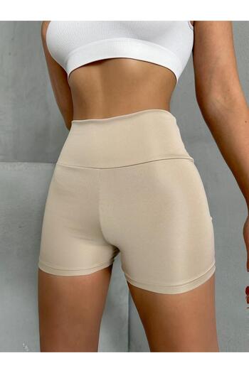 The Base Women's Beige Gathering Super Mini High Waist Tights
