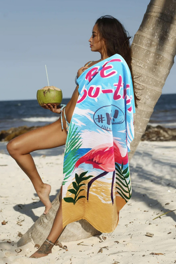 DOFİ Adult Unisex 70X140Cm Summer Patterned Beach Towel - Bath Towel - Sea Towel
