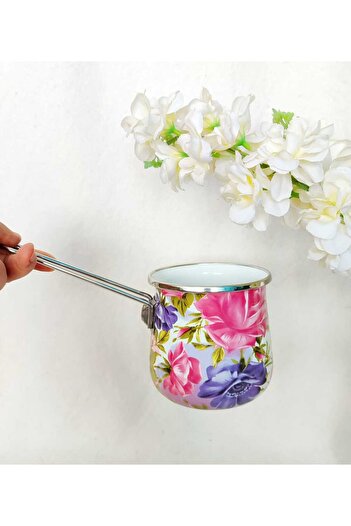 EBRULİEMAYE MOR PEMBE MENEKŞE EMAYE KAHVE CEZVE 750 ML 10 CM YUMURTA HAŞLAMA