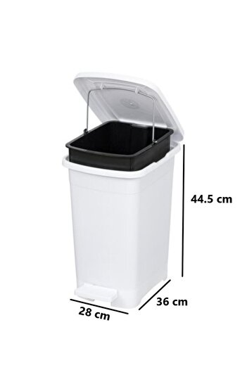 Omnipazar Elf-İ342 Slim Pedal Plastic Trash Can with Inner Bucket 25 Lt
