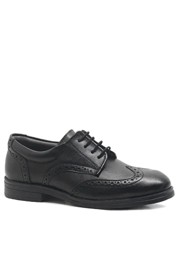Rakerplus Black Lace-Up Boys' Classic School Shoes