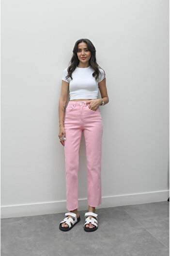 Havoş Pink Boy Fit Cut Leg Jean