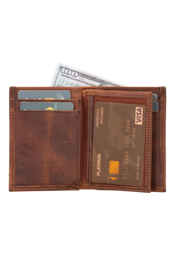 soonaksesuar Airmaka Airtag Compatible Leather Men's Wallet G2 Brown
