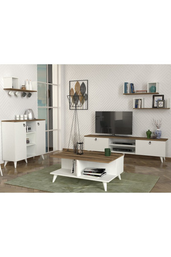 SAHABA SEDDRA W&B TV Stand, Coffee Table and Coffee Corner Set