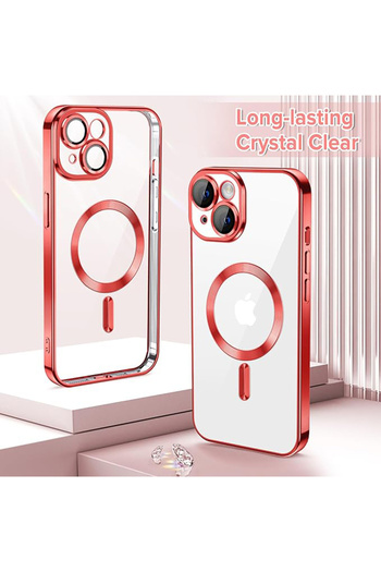 Techsuit Case for iPhone 14 - Techsuit Luxury Crystal MagSafe - Red