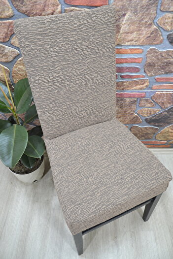 kılıfteks Straight Chair Cover, Jacquard Fabric