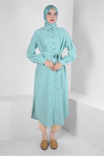 Alvina Belted and Pleated Detailed Tunic 42702