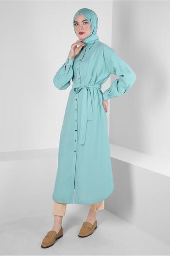 Alvina Belted and Pleated Detailed Tunic 42702