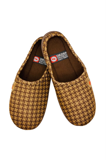 GEZER Men's slippers, light brown, size 41, heel model, 26 centimeters