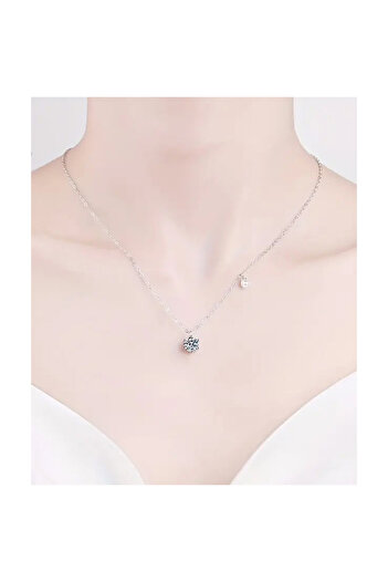 OEM Colier clasic din argint cu diamant moissanit si perla alba