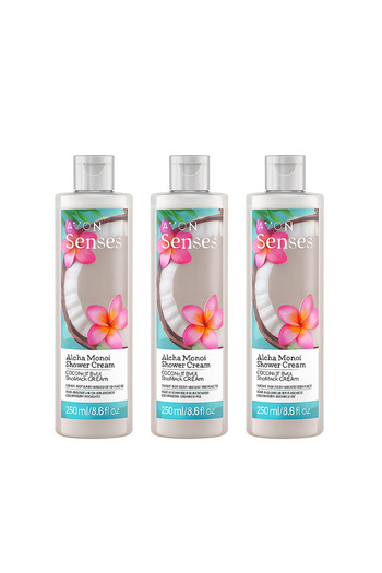 AVON Senses Aloha Monoi Shower Gel 250ml (Pack of 3)