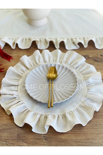 HOME OF BLOSSOM 2Li Raw Linen Frilly American Service / Supla