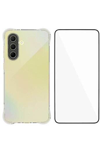 OEM Case Set for Samsung Galaxy A36 5G and Screen Protector, Antishock Silicone, Transparent, BzStore