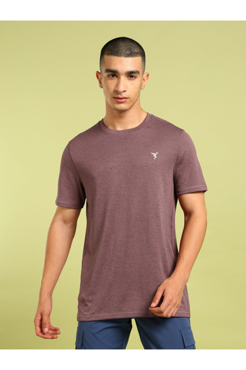 Technosport By Styli Melange Short Sleeve Slim Fit T-Shirt