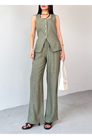 Astrea Butik Belted Vest Pants Suit