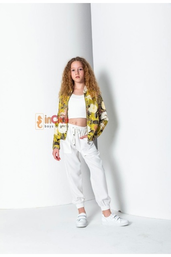 incity Limi Girl Soft Textured Satin Jacket Woven Jogger 2 Piece Set