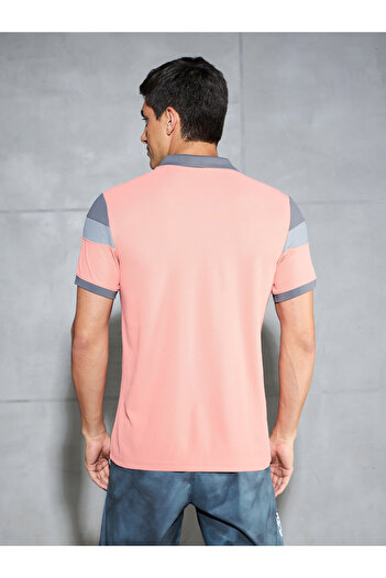 Technosport By Styli Color Block Short Sleeve Pique Slim Fit Polo T-Shirt
