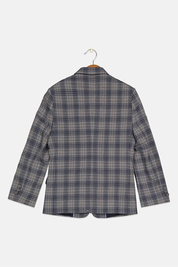 Tommy Hilfiger Kids Boy Notched Collar Long Sleeves Plaid Jacket, Blue