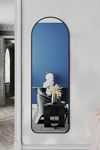 Marsah Home Luna semi-oval wall mirror, 180x70 cm Black