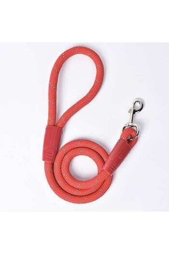 PUFO Comfort dog leash, 110 cm, carabiner system with swivel, durable, red