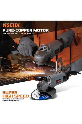kseibi Angle Grinder 2000w, With Cutting Wheels, Flap Disc and Auxiliary Handle for Cutting