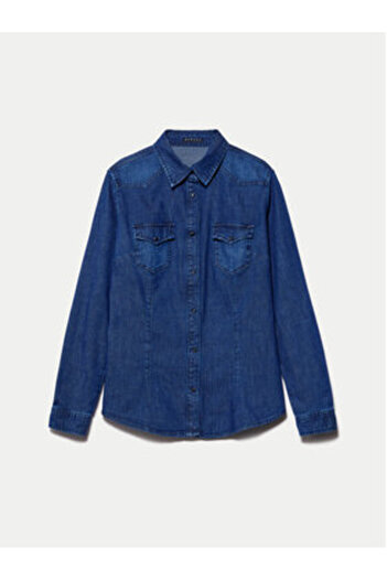 Sisley Cămașă din denim pentru femei sisley 5TKL5QF66 bleumarin