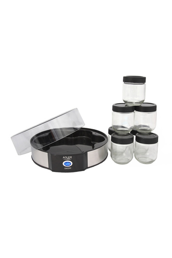 adler Adler AD4476 yogurt maker, 7 jar compartments, Black/Silver