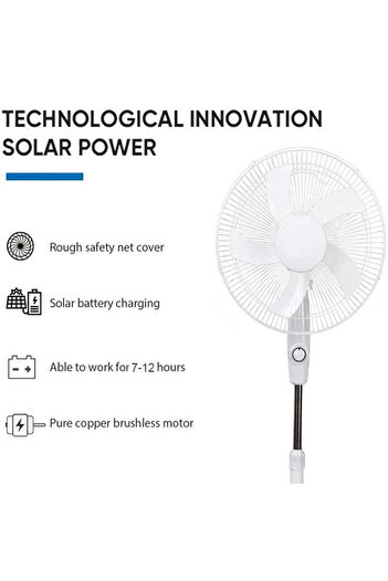 Denx Dx2606 Rechargeable Solar Fan With Led And 5000mah Battery