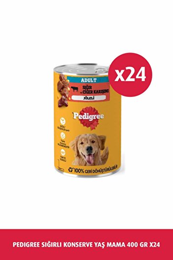 Pedigree Sığırlı Konserve Köpek Mama 24 X 400 G