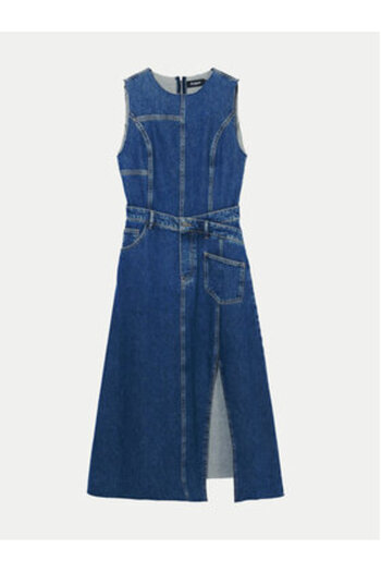Desigual Rochie din denim pentru femei 24WWVD01 albastră