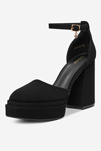 DeeZee Women's Low Heels Black Slingback Platform 36