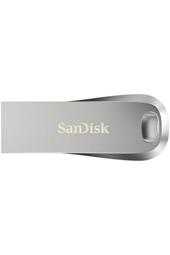 SanDisk Ultra Luxe USB 3.2 Gen 1 Flash Drive, Silver, SDCZ74-128G-G46