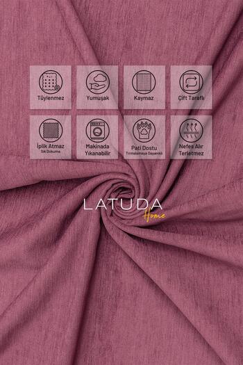 Latuda Home Kaymaz Koltuk Örtüsü Çift Taraflı Mikrofiber Şönil 175x350 cm XL- Rose – Kedi Köpek ve Çocuk Dostu