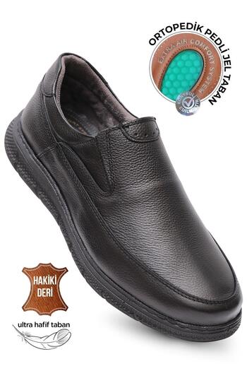 KAPTAN JUNIOR Captain Junior Orthopedic Ultra Comfortable Genuine Leather Men's Shoes with Heel Massage Mulue 625