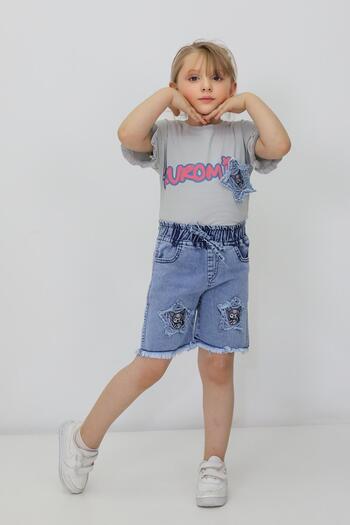 Cmk Kids club Kuromi Printed Girl's T-Shirt and Shorts Set