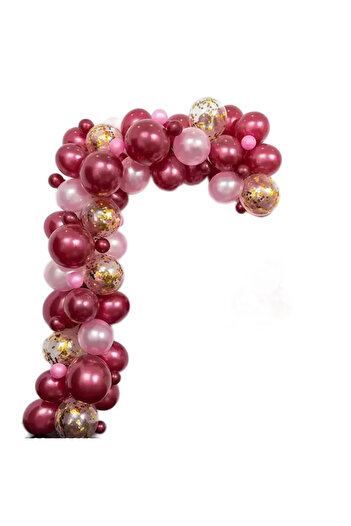 Ropet Balloon set for arch arrangements, Burgundy/Pink, 103 pieces, Ropet