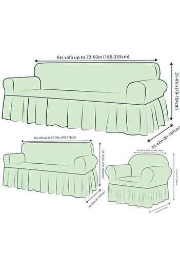 upmall Bürümcük Seat Cover, Sofa, Sofa Bed Cover, Seat Cover 3 2 1 1 Set