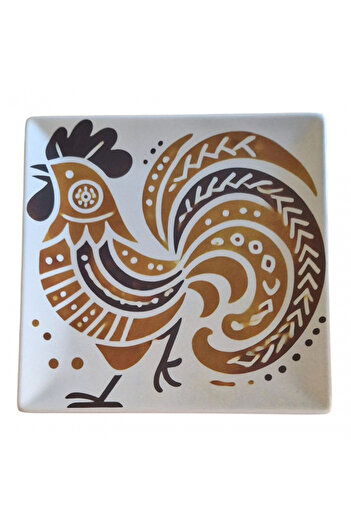 Natural Dessert plate with traditional motif "Coconut"