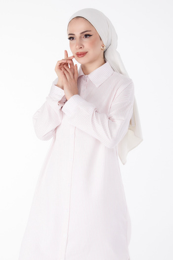 TOFİSA Striped Tunic Pink - 25495