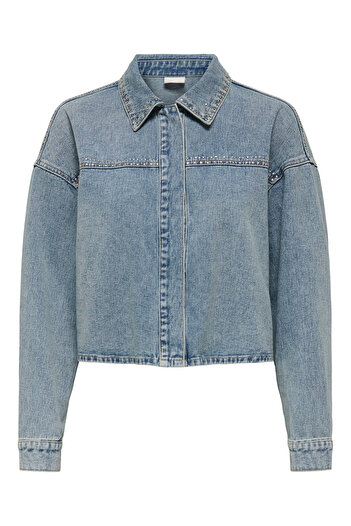 JDY Jachetă din denim pentru femei 15351405 albastră