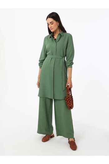 Refka Soft Feel Tunic Trousers Double Set - Khaki - Refka