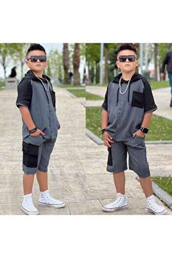 MUMİKİDS Boy's Bottom and Top Holiday Linen Suit