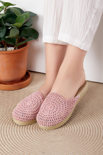 TOFİSA Women's Rose Straw Slippers - 25535