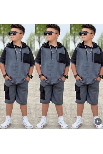 MUMİKİDS Boy's Bottom and Top Holiday Linen Suit
